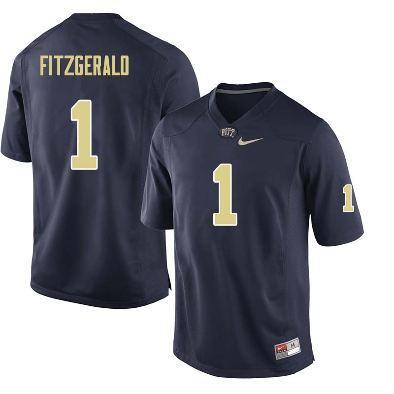 Men #1 Larry Fitzgerald Pittsburgh Panthers College Football Jerseys Sale-Navy